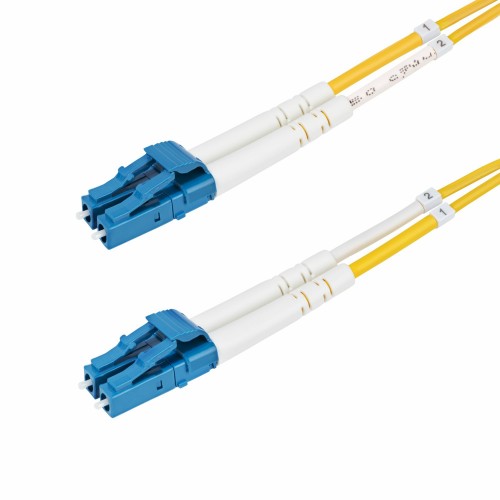 StarTech.com 15m (49.2ft) LC to LC (UPC) OS2 Single Mode Duplex Fiber Optic Cable, 9/125µm, 100G, Bend Insensitive, Low Insertion Loss - LSZH Fiber Jumper Cord