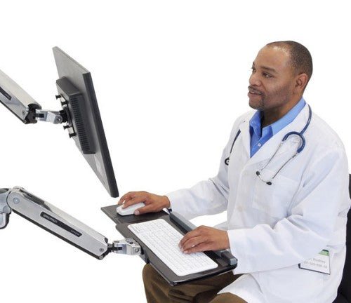 Ergotron LX Sit-Stand Wall Mount Keyboard Arm Stainless steel