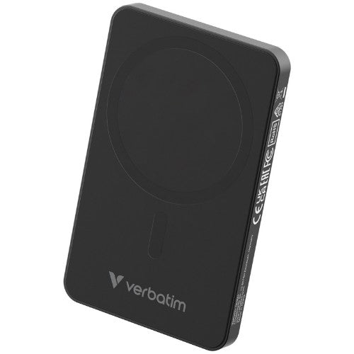 Verbatim Charge 'n' Go Essentials Magnetic Wireless Power Bank 5000 mAh Black