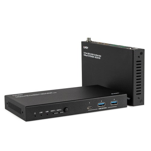 Lindy 100m Cat.6A 2 Host USB 3.2 Gen 1 & HDMI 4K60 HDBaseT Extender