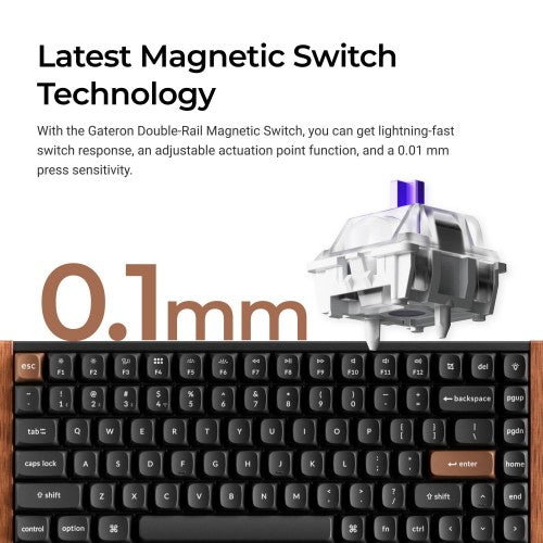 Keychron K2 HE keyboard Gaming USB + RF Wireless + Bluetooth QWERTY UK English Black