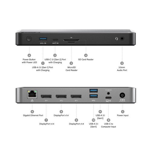 ALOGIC MX3 USB-C TripleDisplay DP Alt. Mode Docking Station – With 100W Power Delivery