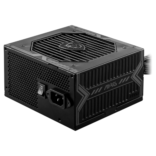 MSI MAG A650BN UK PSU '650W, 80 Plus Bronze certified, 12V Single-Rail, DC-to-DC Circuit, 120mm Fan, Non-Modular, Sleeved Cables, ATX Power Supply Unit, UK Powercord, Black'