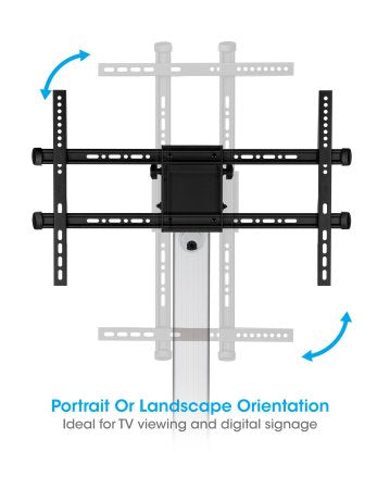 Manhattan Trolley Mount Stand for TV & Monitors, For screens: 37" to 86", -10 to 5° Tilt, 90° Rotation, VESA compatability: all between 200x200 to 600x400mm - check the dimensions of the four mounting holes on back of screen to ensure it fits, Max 50kg, B