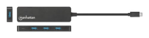 Manhattan USB-C Dock/Hub, Ports (4): USB-A (x4), 5 Gbps (USB 3.2 Gen1 aka USB 3.0), USB powered (no external power supply required), Equivalent to HB30CM4AB