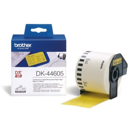 Brother DK-44605 DirectLabel Etikettes yellow Paper 62mm x 30,48m for Brother P-Touch QL/700/800/QL 12-102mm/QL 12-103.6mm