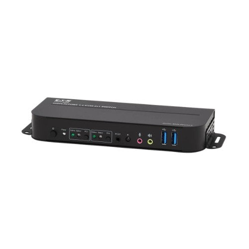 Tripp Lite B005-DPUA2-K 2-Port DisplayPort/USB KVM Switch - 4K 60 Hz, HDR, HDCP 2.2, IR, DP 1.4, USB Sharing, USB 3.0 Cables