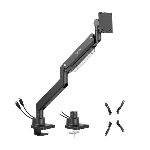 Manhattan Desk Mount for TV & Monitors (Full Motion Gas Spring), For screens 13" to 42", C-Clamp or Grommet Assembly,VESA compatibility: all between 75x75mm to 200x200mm - check the dimensions of the four mounting holes on back of screen to ensure it fits