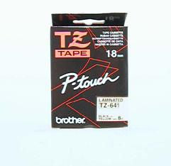 Brother Gloss Laminated Labelling Tape - 18mm, Black/Yellow label-making tape TZ