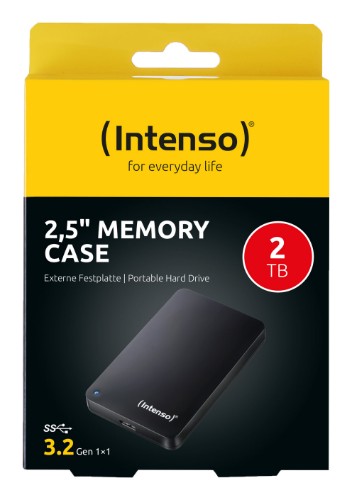 Intenso 2TB 2.5" Memory Case USB 3.0 external hard drive 5400 RPM 2.5" USB Type-A 3.2 Gen 1 (3.1 Gen 1) Black