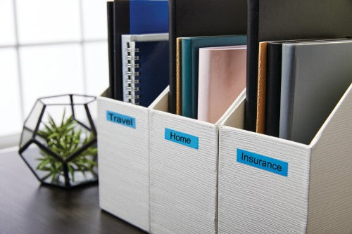 Dymo 45016/S0720560 DirectLabel-etikettes black on blue 12mm x 7m for Dymo D1 6-12mm/19mm/24mm/9-12mm/9-19mm