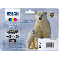 Epson C13T26364010/26XL Ink cartridge multi pack Bk,C,M,Y high-capacity XL 1x500,3x700, 12ml 3x10ml Pack=4 for Epson XP 600
