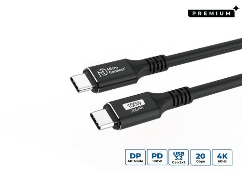Microconnect USB3.2CC2 USB cable USB 3.2 Gen 2x2 2 m USB C Black