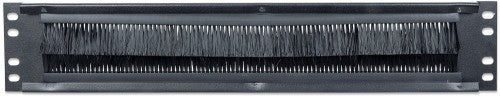 Intellinet 19" Cable Entry Panel, 2U, with Brush Insert, Black