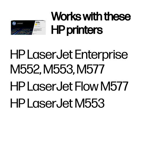 HP CF362X/508X Toner cartridge yellow, 9.5K pages ISO/IEC 19798 for HP CLJ M 552/E 55040