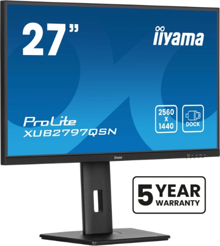 iiyama ProLite 27’’ QHD IPS technology panel with USB-C dock and RJ45 (LAN)