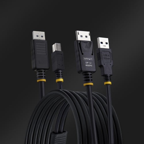 StarTech.com 6ft (1.8m) DisplayPort and USB 5Gbps KVM Cable, 4K 60Hz, Universally Compatible DP 1.2/USB 3.0 Combo Cable for KVM Switches