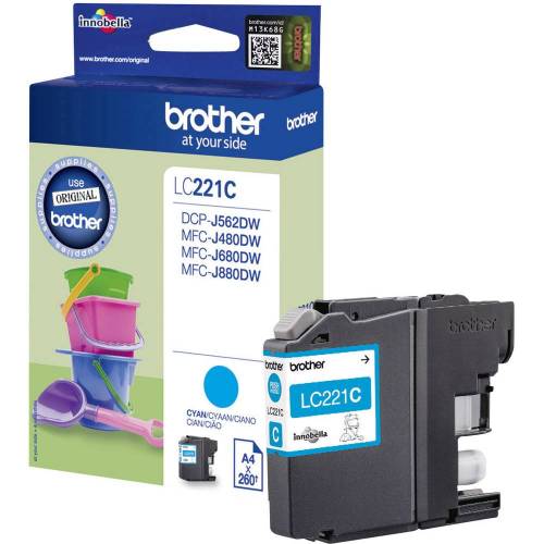 Brother LC-221C Ink cartridge cyan, 260 pages ISO/IEC 24711 3,9ml for Brother DCP-J 562