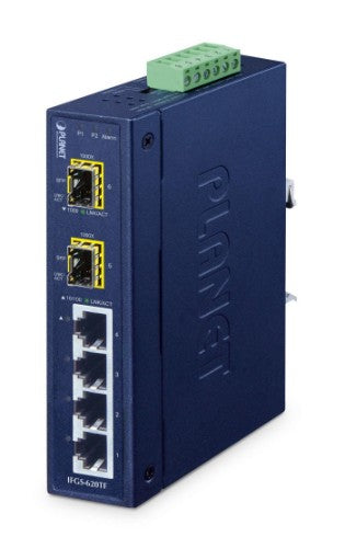 PLANET IFGS-620TF network switch Unmanaged Fast Ethernet (10/100) Blue