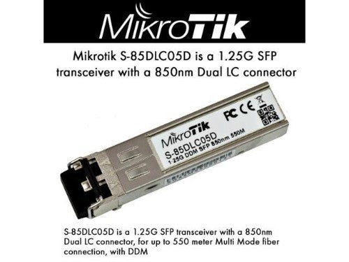 Mikrotik S-85DLC05D network transceiver module 1250 Mbit/s SFP 850 nm