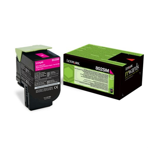 Lexmark 80C2SM0/802SM Toner-kit magenta return program, 2K pages ISO/IEC 19798 for Lexmark CX 310/410/510