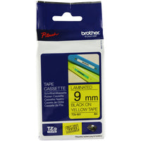 Brother TZE-621 DirectLabel black on yellow Laminat 9mm x 8m for Brother P-Touch TZ 3.5-18mm/6-12mm/6-18mm/6-24mm/6-36mm