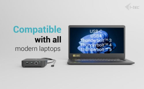 i-tec USB-C DP Dual HDMI Docking Station with Power Delivery 100 W + Universal Charger 100W