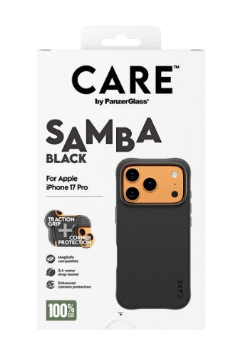PanzerGlass CARE by ® Fashionable Case Samba Black w. MagSafe iPhone 17 Pro