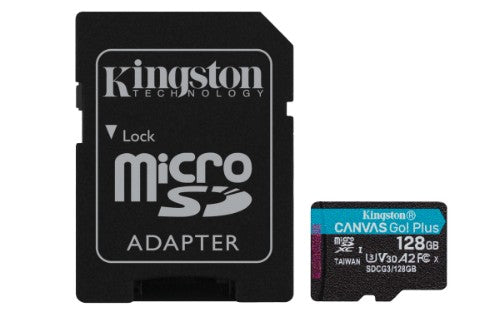 Kingston Technology Canvas Go! Plus 128GB microSDXC Canvas Go Plus 170R A2 U3 V30 Card + ADP