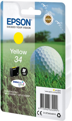 Epson C13T34644010/34 Ink cartridge yellow, 300 pages 4,2ml for Epson WF-3720