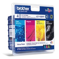 Brother LC-1100VALBP Ink cartridge multi pack Bk,C,M,Y 450pg + 3x325pg, 9.5ml+3x7.5ml Pack=4 for Brother DCP 185 C/MFC 6490 C