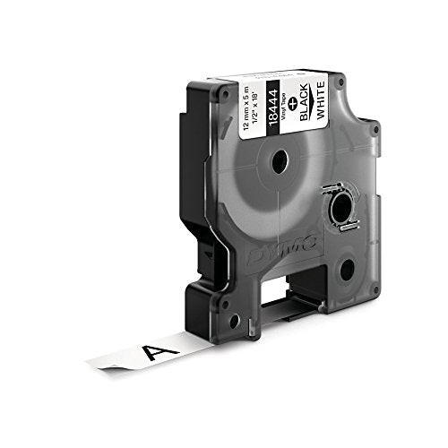 Dymo 18444/S0718600 Ribbon Vinyl black on white 12mm x 5.5m for Dymo Rhino 6-12mm/19mm/24mm