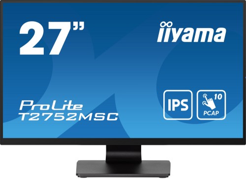 iiyama ProLite 27” Optical Bonded PCAP 10pt touchscreen monitor with IPS panel technology, edge-to-edge glass design and anti-fingerprint coating