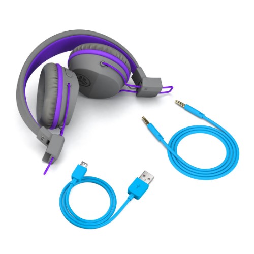 JLab JBuddies Studio Headphones Wireless Head-band Music Bluetooth Graphite, Violet