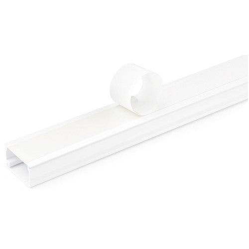 StarTech.com Solid Cable Management Raceway with Adhesive Tape & Cover, 1-1/8"(32mm)W x 3/4"(20mm)H - 6ft(1.8m) length, PVC Network/Power Cord Hider Kit - Wall Wire Duct System, UL Listed