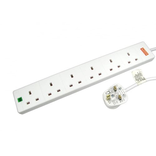 Cables Direct RB-05M06SPD surge protector White 6 AC outlet(s) 220-240 V 5 m