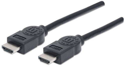 Manhattan HDMI 4K@30Hz Cable, 1.8m, Male to Male, Black, Ultra HD 4k x 2k, Fully Shielded, Gold Plated Contacts, Lifetime Warranty, High Speed, Equivalent to HDMM6