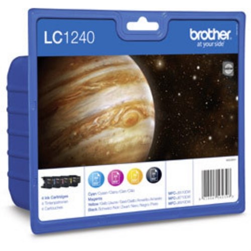 Brother LC-1240VALBPDR Ink cartridge multi pack Bk,C,M,Y Blister, 4x600 pages ISO/IEC 24711 Pack=4 for Brother DCP-J 525/MFC-J 6510