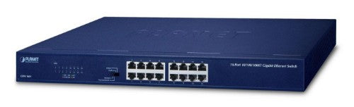 PLANET GSW-1601 Unmanaged Gigabit Ethernet (10/100/1000) 1U Blue