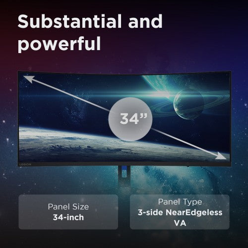 Lenovo Legion R34w-30 computer monitor 86.4 cm (34") 3440 x 1440 pixels Wide Quad HD LCD Black