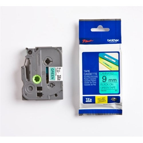 Brother TZE-721 DirectLabel black on green Laminat 9mm x 8m for Brother P-Touch TZ 3.5-18mm/6-12mm/6-18mm/6-24mm/6-36mm