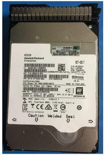 HPE 882397-001 internal hard drive 12 TB 7200 RPM 3.5" SAS