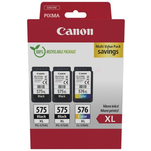 Canon 5437C004/PG-575XL+CL-576XL Printhead cartridge multi pack 2x black +1x color high-capacity Pack=3 for Canon Pixma TS 3550 i
