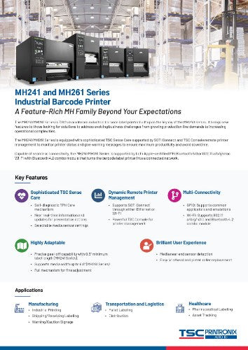 TSC MH361T label printer Direct thermal / Thermal transfer 300 x 300 DPI 254 mm/sec Wired Ethernet LAN