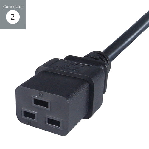 connektgear 2m Mains Extension Heavy Duty Power Cable C20 Plug to C19 Socket