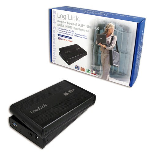 LogiLink UA0107 storage drive enclosure Black 3.5"