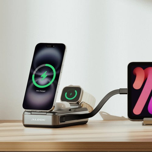 ALOGIC Roam 21,000mAh 6-in-1 Power Bank with Qi2 Fast Wireless and 100W USB-C Laptop Charging