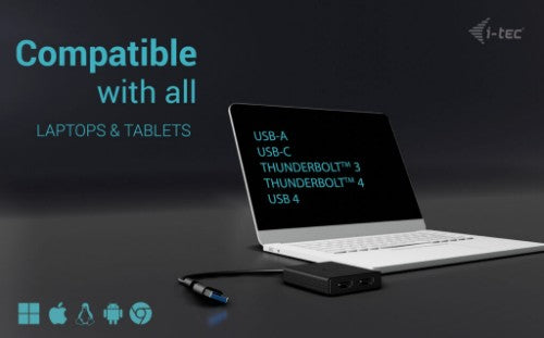 i-tec USB-A/USB-C Dual 4K/60 Hz HDMI Video Adapter