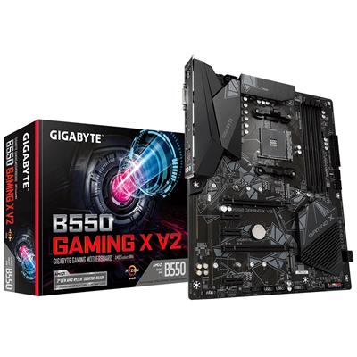 GIGABYTE B550 Gaming X V2 Motherboard - AMD Ryzen 5000 CPUs, 10+3 Phases VRM, up to 4733MHz DDR4, 1xPCIe 4.0 + 1xPCIe 3.0 M.2, 1GbE LAN, USB 3.2 Gen 2