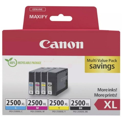 Canon 9254B010/PGI-2500XLBKCMY Ink cartridge multi pack Bk,C,M,Y Cardboard 70,9ml + 3x19,3ml Pack=4 for Canon IB 4050